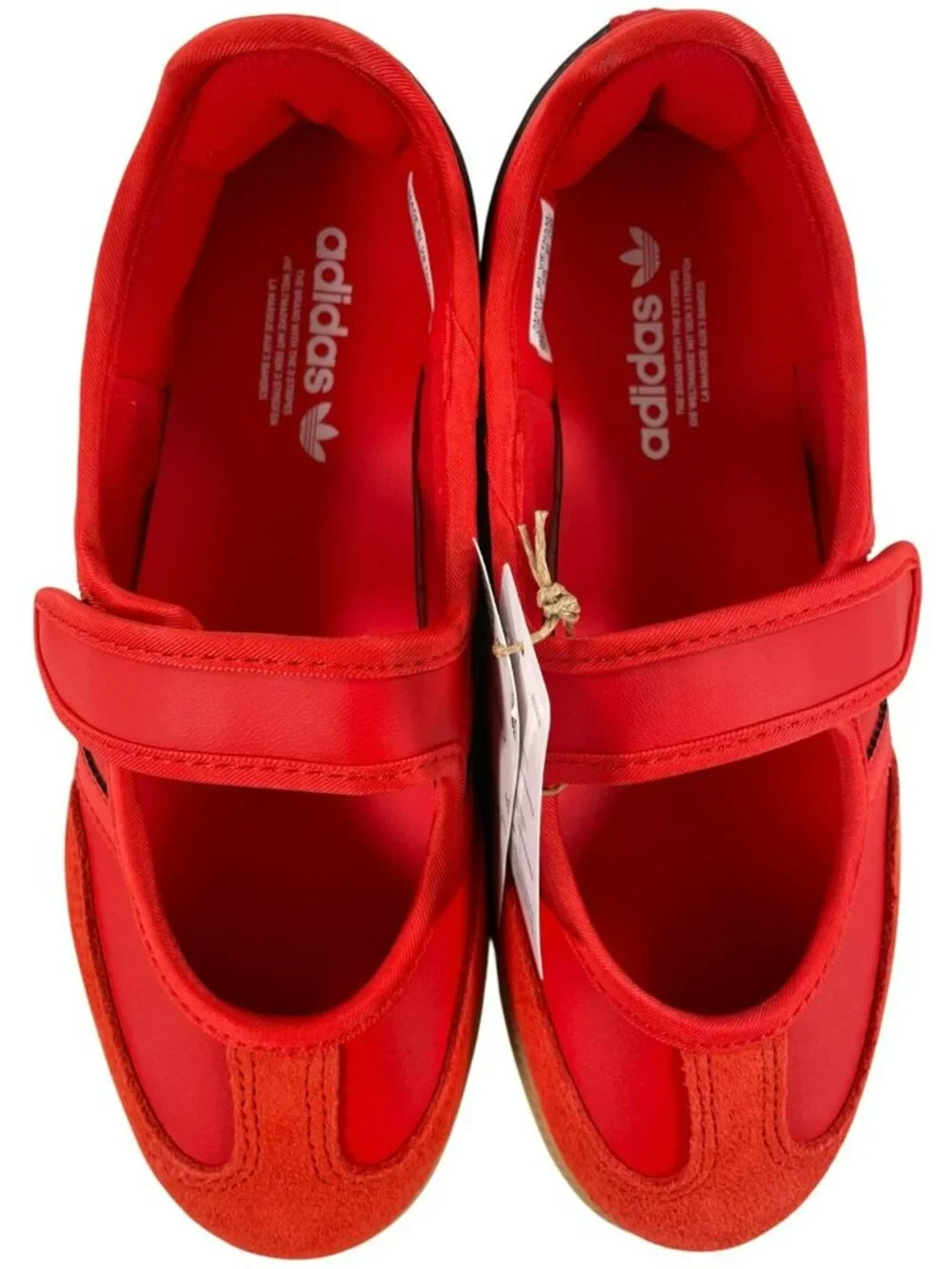 Adidas Samba Jane J Red Shoes Velcro Strap Casual Style KK1435 Kids Size 4.5 NEW